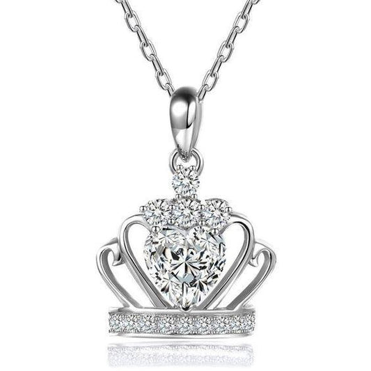 Gioielli Personalizzati Corona Collana Cuore Ciondolo Di Naturale Diamanti