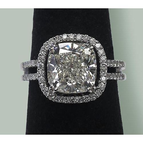 Gioielli Personalizzati Halo Ring Cushion Vero Diamond 5,50 Carati Pavé