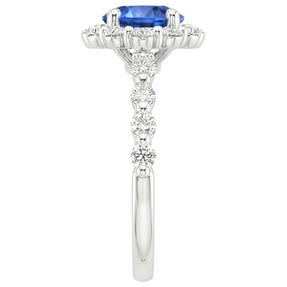 vero round diamante 3carati anello vista di profilo