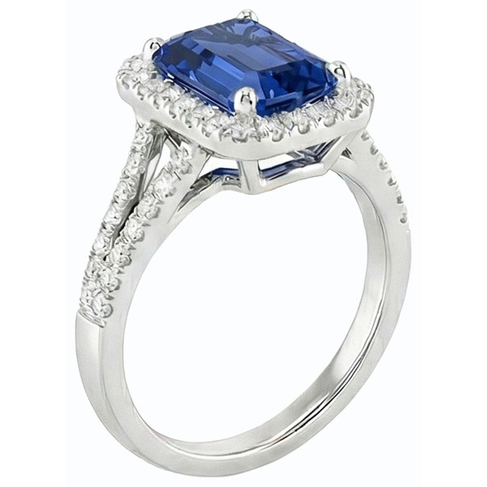 vero round diamante 4.50carati anello vista di profilo