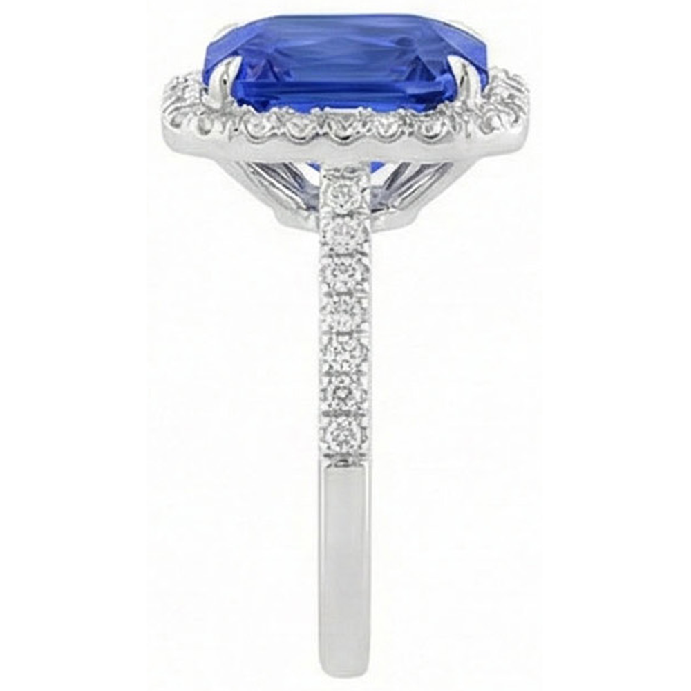 Gioielli da donna Halo Diamond Jewelry Ceylon Sapphire Prong Set oro 5 carati