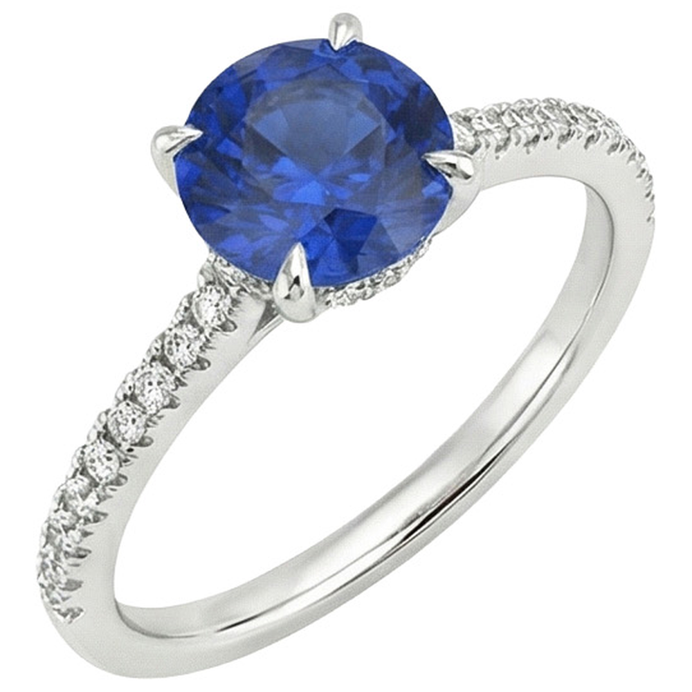 vero round diamante 2.50carati anello vista dall'alto