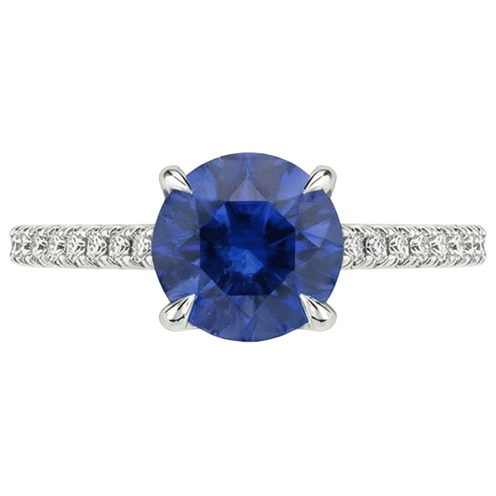 vero round diamante 2.50carati anello angolo laterale