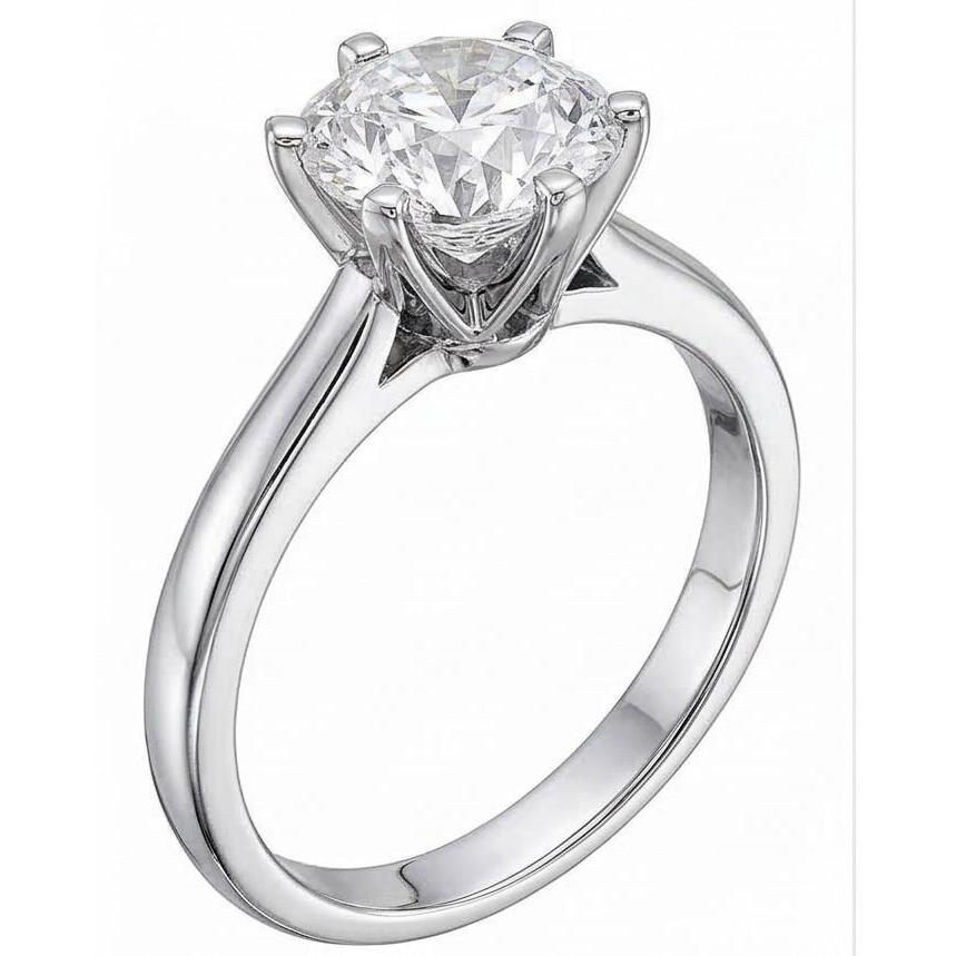 Gioielli in oro bianco con diamante solitario rotondo da 1 carato