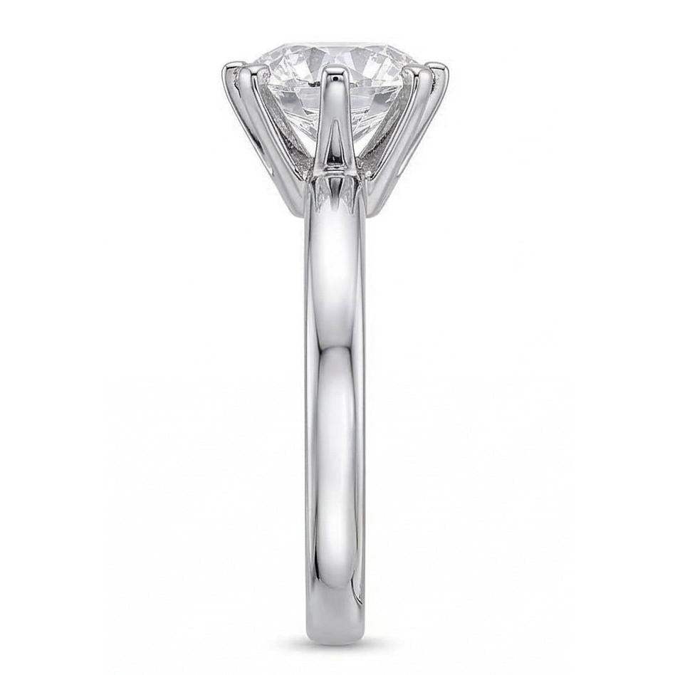 Gioielli in oro bianco con diamante solitario rotondo da 1 carato