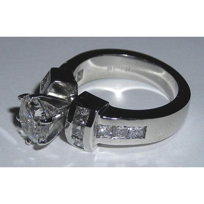 Gioielli In Oro Bianco Con Anello Di Fidanzamento Con Genuino Diamante Da 2.71 Carati
