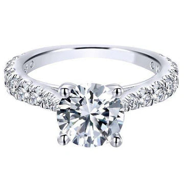 Gioielli In Oro Con Anello Di Fidanzamento Con Vero Diamante Taglio Rotondo Da 1.35 Carati