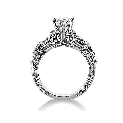 Gioielli In Stile Vintage Con Anello Di Fidanzamento Con Vero Diamanti Da 2.25 Ct