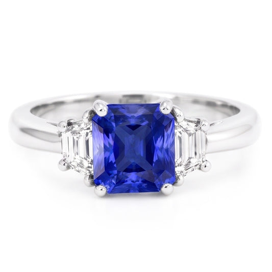 Gioiello per anello a forma di diamante a forma di trapezio con 3 pietre a forma di diamante 2.50 carati