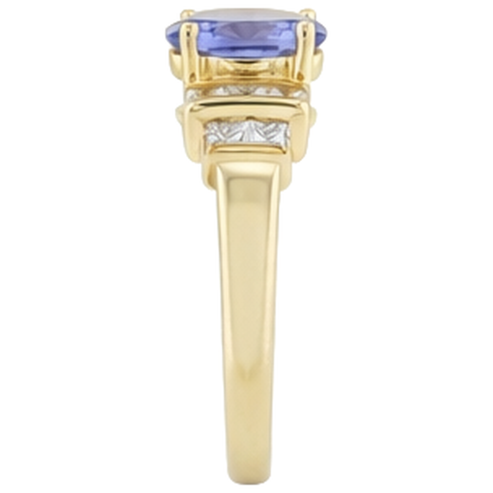 Gioiello per anello di fidanzamento con diamanti 3 carati ovale scintillante di tanzanite