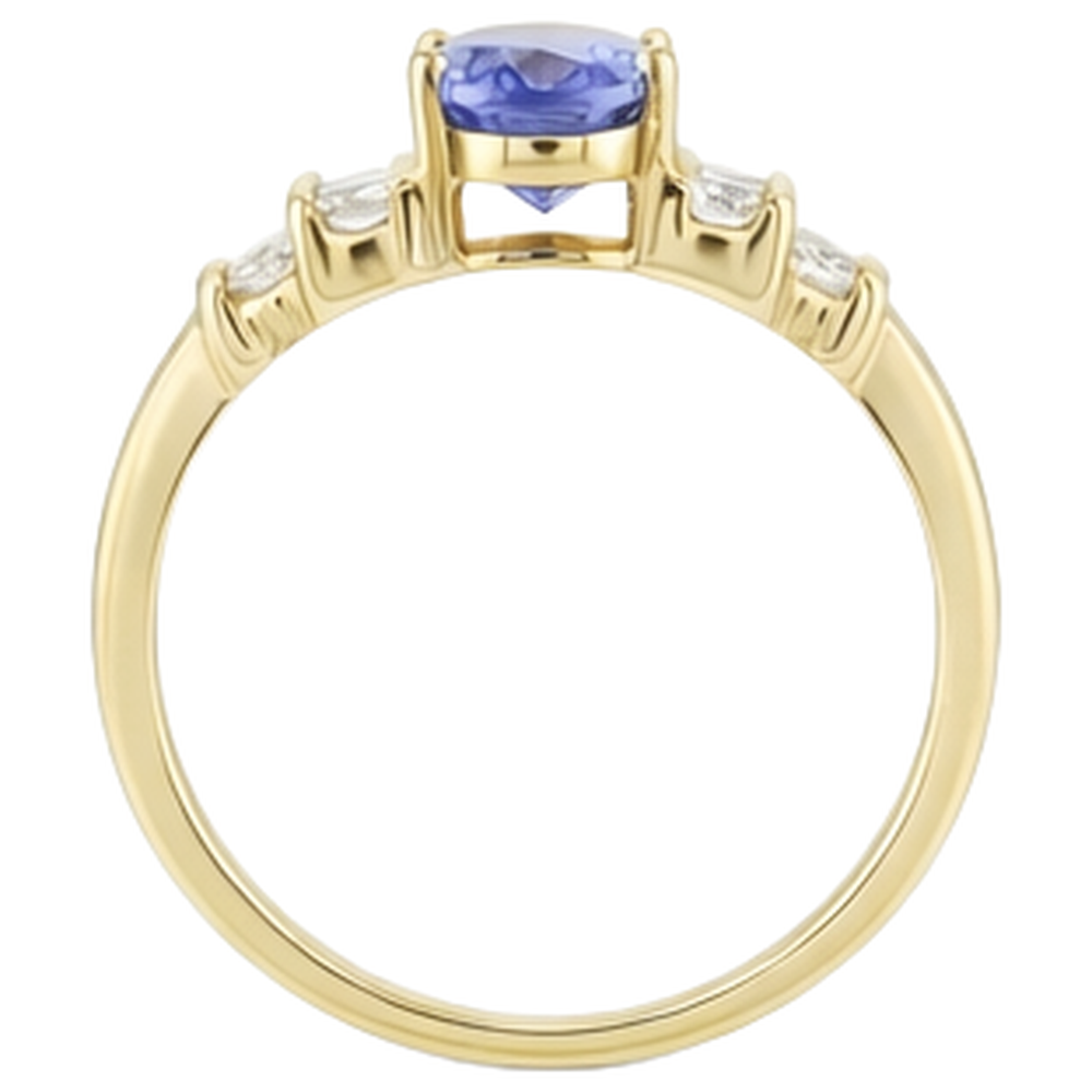 Gioiello per anello di fidanzamento con diamanti 3 carati ovale scintillante di tanzanite