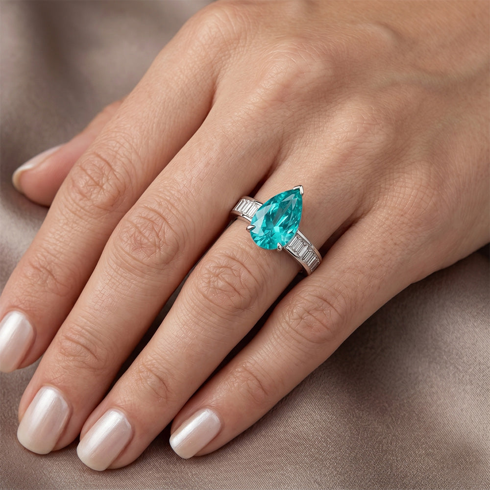 Goccia Tormalina Paraiba Anello con Pietra Preziosa – 2,50