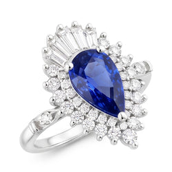 Goccia Zaffiro Blu Fiordaliso Anello con Pietra Preziosa – 4