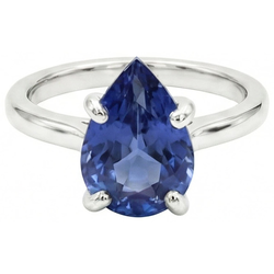 Zaffiro Blu Fiordaliso Anello con Pietra Preziosa 3 carati – Oro