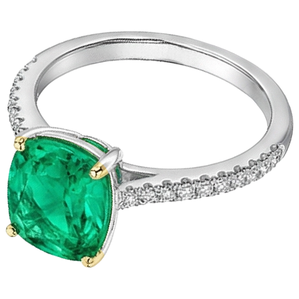 Di lusso Smeraldo Colombiano Anello con Gemma 2,50 carati – vista laterale