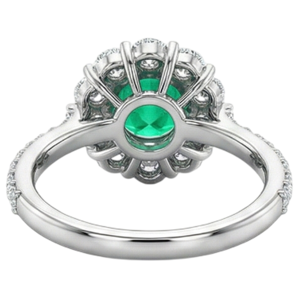 Anello con Gemma Oro 14 Carati Bicolore con Smeraldo – vista dettaglio