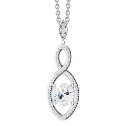 2,50 carati Diamante Fine Collana Pendente in Oro Bianco 14K