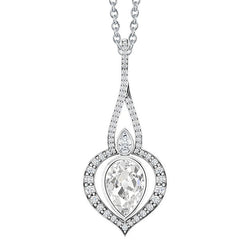 Squisito Pendente a Goccia con Brillante Incassato a Bezel