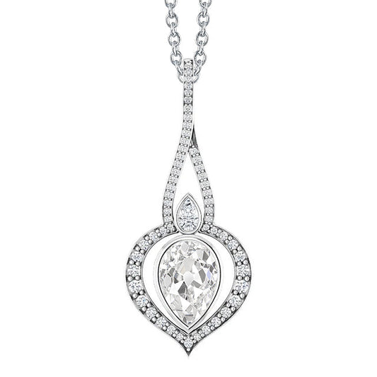 Brillante Pendente a Goccia 1,50 carati Oro Bianco 14K – vista principale
