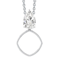 Taglio Old Mine Diamante Fine Collana Pendente – 2 carati in Oro