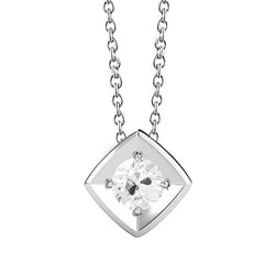 1 carati Diamante Fine Pendente in Oro Bianco 14K