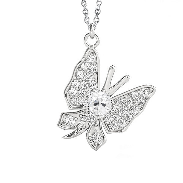 Diamante Pendente 2 carati Oro 14 Carati Bianco – vista principale
