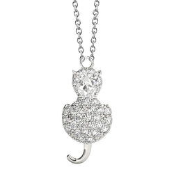 Pendente Oro 14 Carati Bianco con Diamante Fine – 1 carati