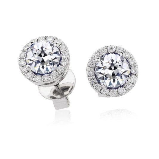 Cuscino Antico Brillante anello in Oro Bianco 14K – vista principale