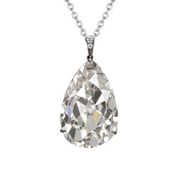 Pendente a Goccia Oro 14 Carati Bianco con Diamante Fine – 2