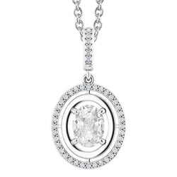 Diamante Pendente a Goccia di lusso – 2 carati Oro Bianco 14K