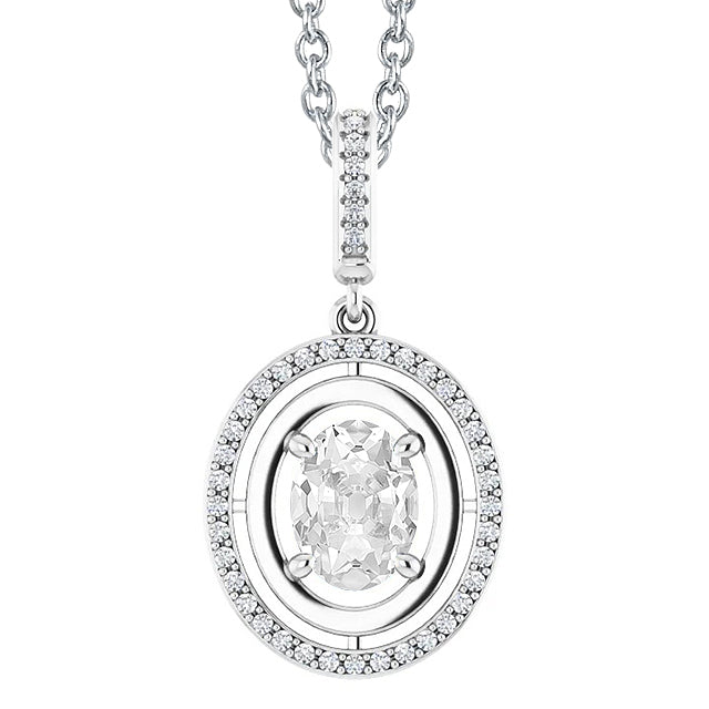 Diamante Pendente a Goccia 2 carati Oro Bianco 14K – vista principale
