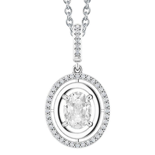 Diamante Pendente a Goccia 2 carati Oro Bianco 14K – vista principale