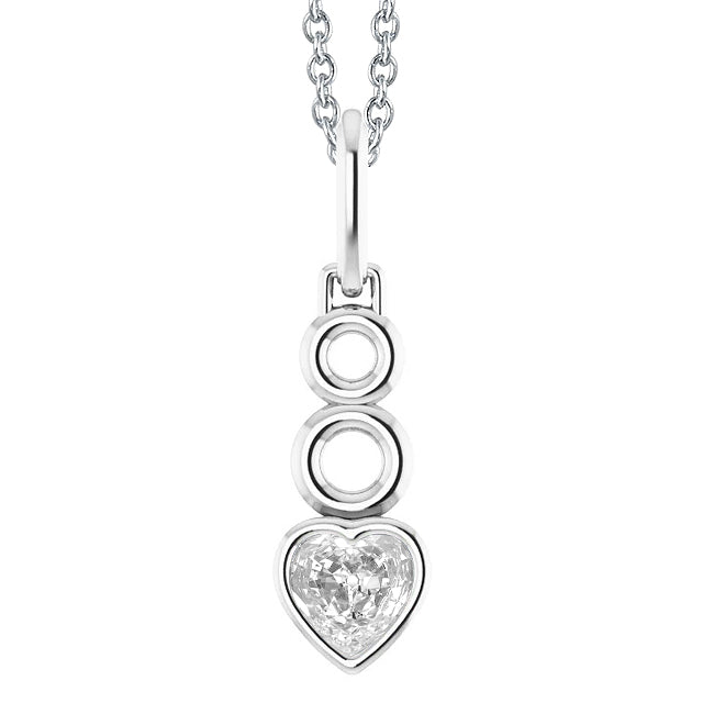 Taglio Cuore Diamante Fine anello in Oro Bianco 14K – vista principale
