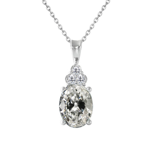 Pendente a Goccia Oro Bianco 14K con Diamante – vista principale