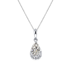 Collana Pendente Oro Bianco 14K con Brillante – 2 carati