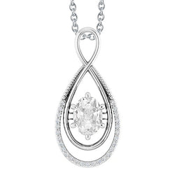 Pendente a Goccia Oro Bianco 14K – Brillante Taglio Old Mine 2