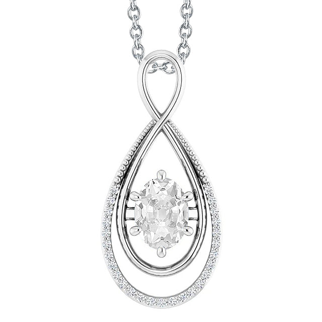 Brillante Pendente a Goccia 2-carati Oro Bianco 14K – vista principale