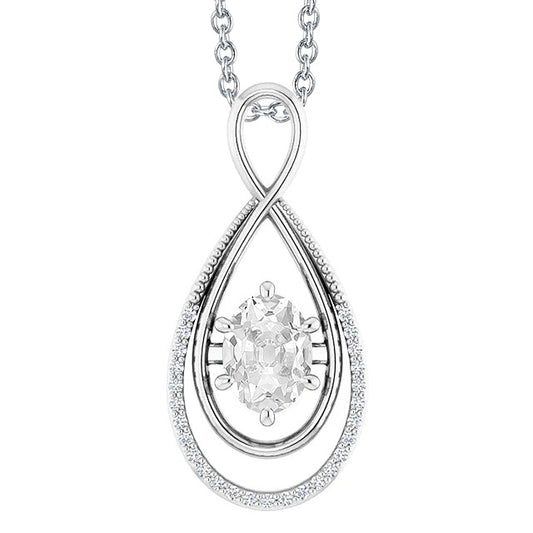 Brillante Pendente a Goccia 2-carati Oro Bianco 14K – vista principale