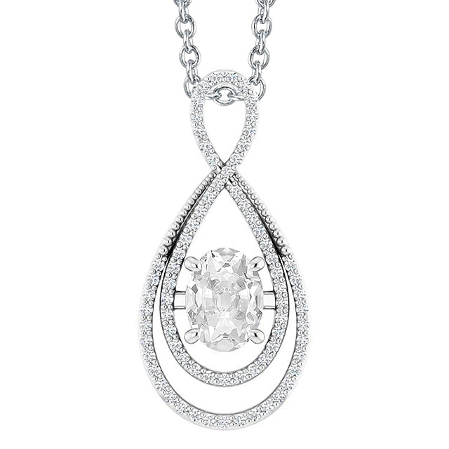 Diamante Fine Pendente a Goccia 2-carati Oro Bianco 14K – vista principale