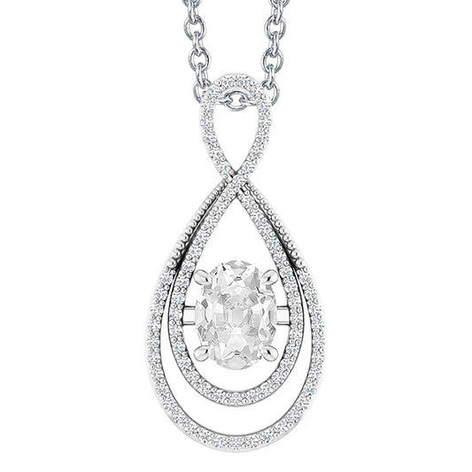 Diamante Fine Pendente a Goccia 2-carati Oro Bianco 14K – vista principale