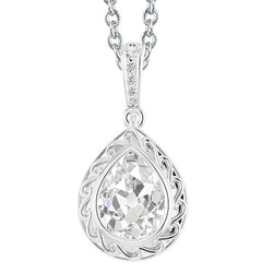 Cuscino Antico Diamante Pendente – 2 carati in Oro Bianco 14K