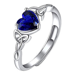 Anello con Pietra Preziosa Oro Bianco 14K con Zaffiro Blu