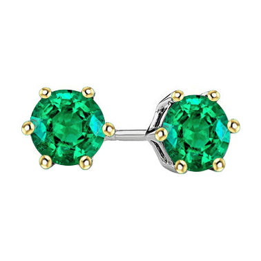 Smeraldo Gemstone Earring 1,50 carati Oro Bicolore 14K – vista principale