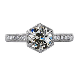 Taglio Old Mine Diamante Anniversary Ring 2 carati – Oro 14