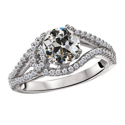 Cuscino Antico Diamante Anniversary Ring 2 carati – Oro Bianco