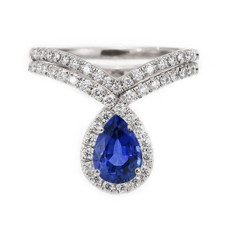Brillante Zaffiro Blu Anello con Gemma 3,50 carati – vista principale