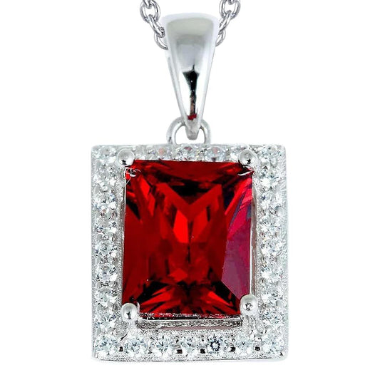 Grande Rubino Taglio Radiante Con Pendente Di Diamanti Gioielli Da Donna In Oro 8.50 Ct. - harrychadent.it