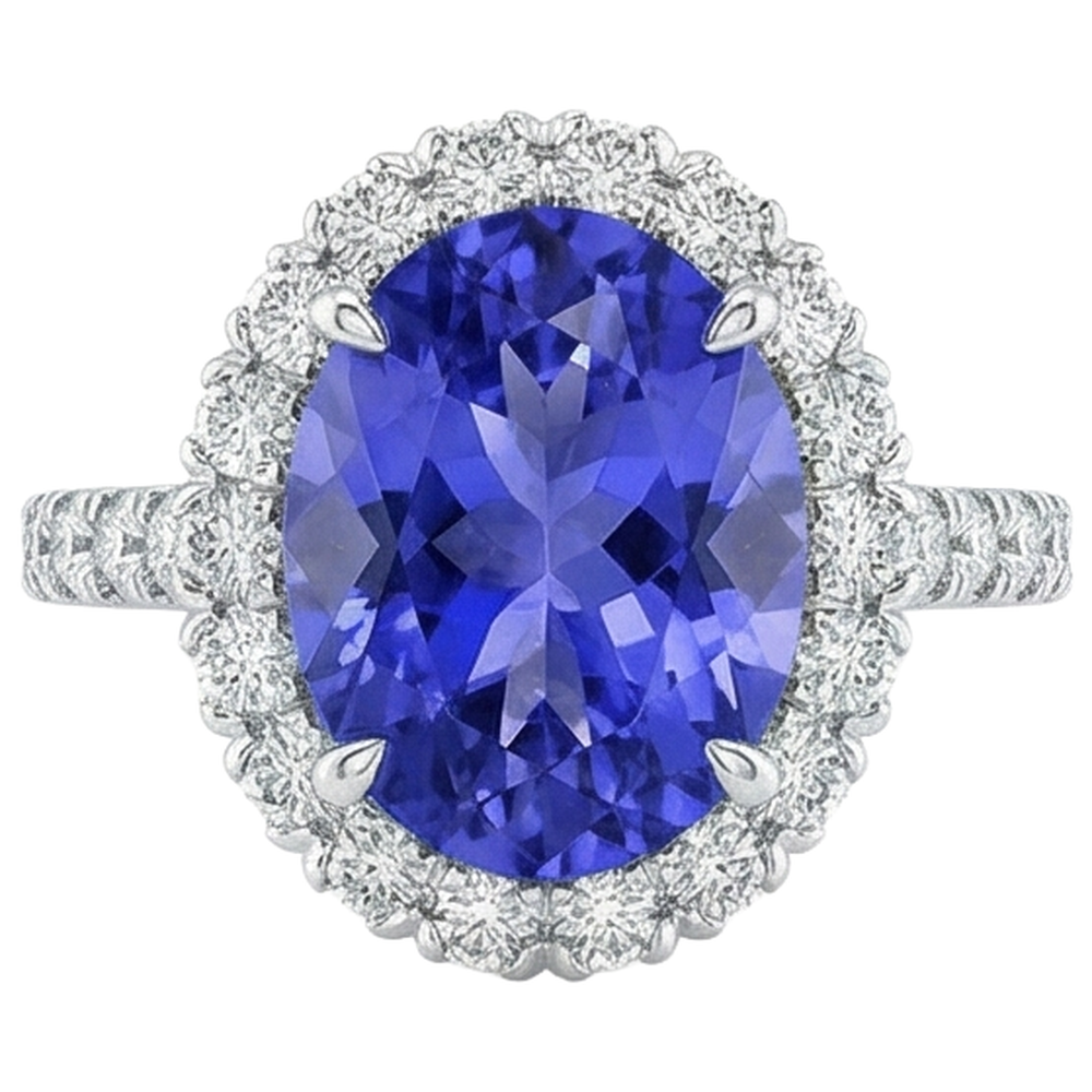 vero round tanzanite 18carati fede eternity angolo laterale