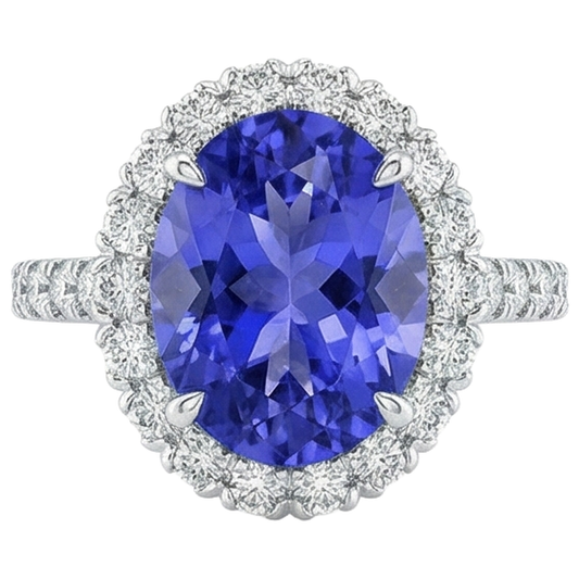 vero round tanzanite 18carati fede eternity angolo laterale