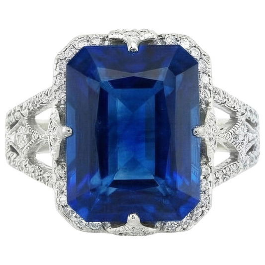 Grande Zaffiro Anello di Fidanzamento